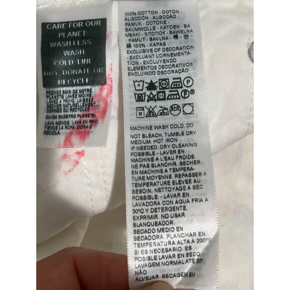 Levi’s 27/30 Middy Straight White Printed Denim Cotton Jeans NWT - Picture 8 of 14